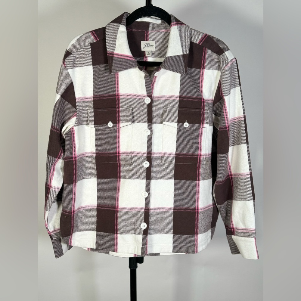 J. Crew Relaxed flannel shirt-jacket in buffalo check - Picture 2 of 4